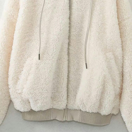 Winter Coats for Women Fleece Jacket Long Sleeve Faux Fur Warm Hooded Cardigan Outerwear