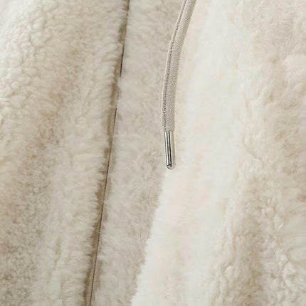 Winter Coats for Women Fleece Jacket Long Sleeve Faux Fur Warm Hooded Cardigan Outerwear