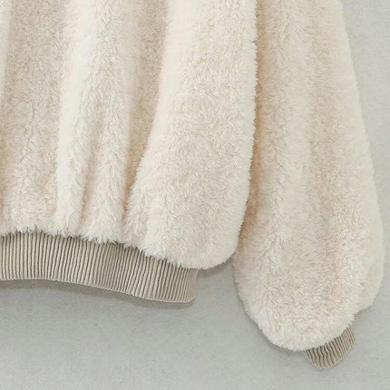 Winter Coats for Women Fleece Jacket Long Sleeve Faux Fur Warm Hooded Cardigan Outerwear