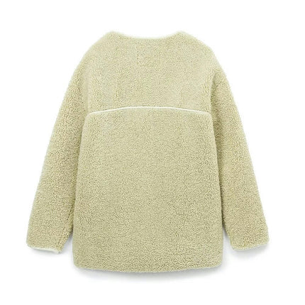 Women Soft Coat Winter Warm Jackets Button Down Long Sleeve Sherpa Fuzzy Outwear