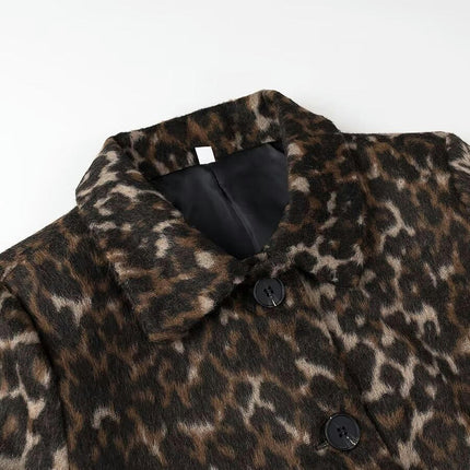 Womens Cropped Jacket Button Down Long Sleeve Lapel Collar Outwear