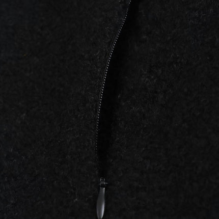 Women Winter Wool Blend Jacket Long Sleeve Casual Button Lapel Cropped Coats Outerwear