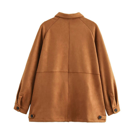 Women's Fall Winter Jackets Warm Mid Length Coat Casual Lapel Jackets