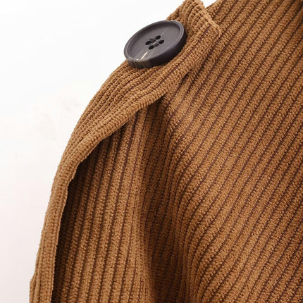 Women's Casual Corduroy Jackets Zip Up Long Sleeve Fall Outerwear with Pockets