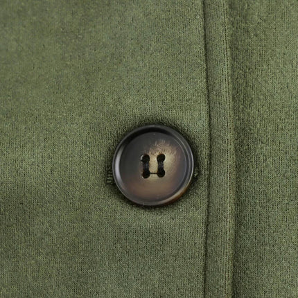 Womens Long Sleeve Faux Suede Jacket Lapel Collar Button Down Cropped Coat