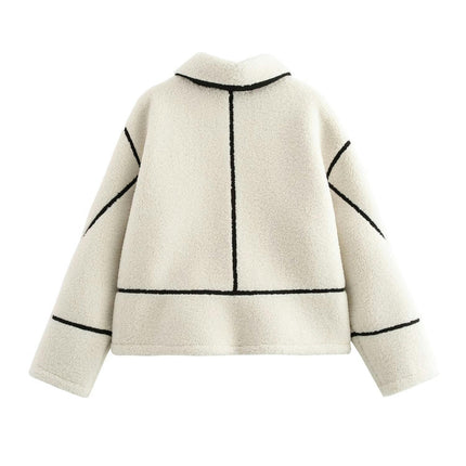Womens Winter Full Zipper Faux Fleece Jackets Long Sleeve Warm Teddy Coats with Pockets