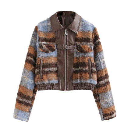 Women's Faux Fur Winter Coat Casual Warm Zip Up Outerwear Jacket with Pockets
