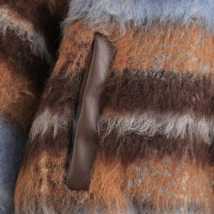 Women's Faux Fur Winter Coat Casual Warm Zip Up Outerwear Jacket with Pockets