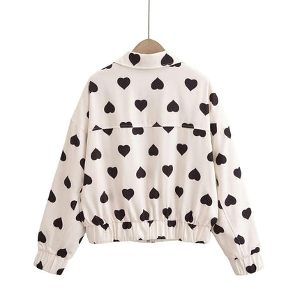 Women's Fall Cropped Jacket Zip Up Lapel Collar Long Sleeve Casual Coat