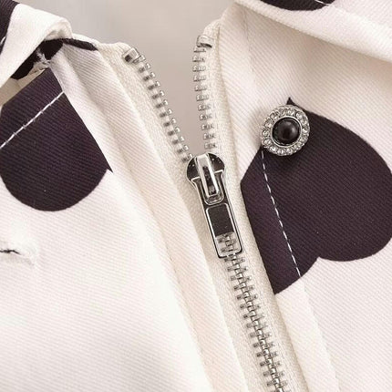 Women's Fall Cropped Jacket Zip Up Lapel Collar Long Sleeve Casual Coat