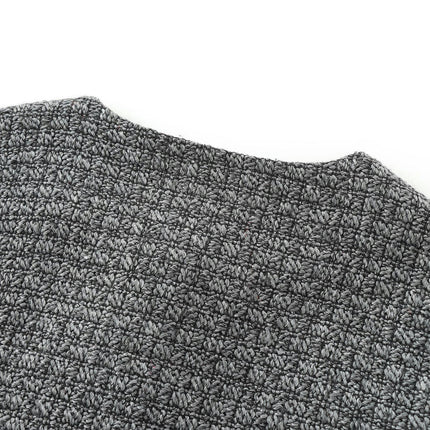 Women's Cropped Elegant Casual Tweed Blazer Button Down Long Sleeve Jacket