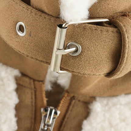 Womens Faux Fleece Jackets Winter Trendy Sherpa Zip Up Patchwork Coat Outerwear