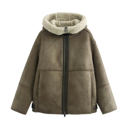 Winter Coats for Women Warm Sherpa Fleece Lined Jackets Hooded Zip Up Outerwear