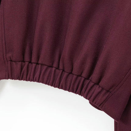 Womens Cropped Bomber Jackets Casual Button Down Long Sleeve Stand Collar Coats