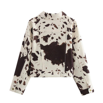 Womens Fashion Cropped Jackets Button Down Long Sleeve Lapel Coats