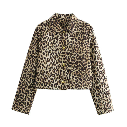 Women's Fashion Cropped Button Down Jackets Casual Long Sleeve Crop Coat