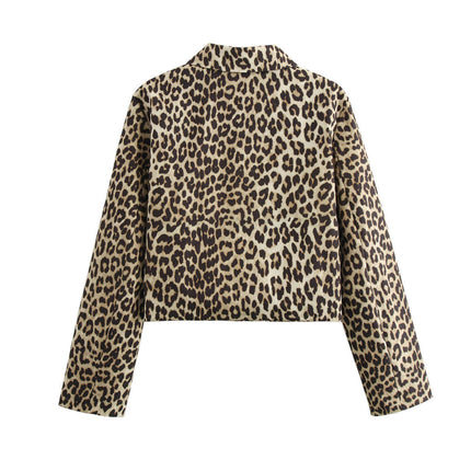Women's Fashion Cropped Button Down Jackets Casual Long Sleeve Crop Coat
