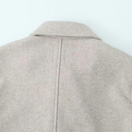 Womens Casual Wool Blend Shackets Jacket Button Down Lapel Cropped Coat