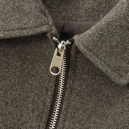 Womens Cropped Bomber Jacket Long Sleeve Zip Up Lapel Casual Loose Fit Coats