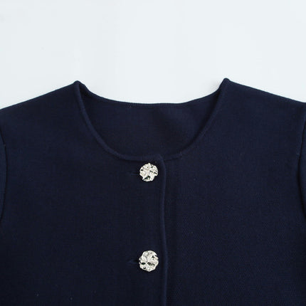 Women's Casual Button Front Long Sleeve Crewneck Cardigan Sweater