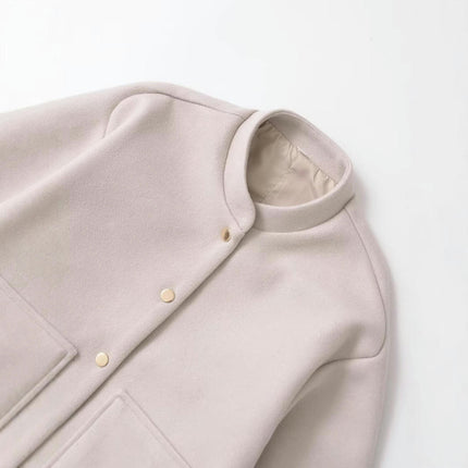Womens Bomber Jacket Button Down Long Sleeve Baseball Varsity Cropped Jacket with Pockets