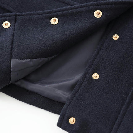 Womens Cropped Coats Lapel Collar Button Down Jackets Short Coats