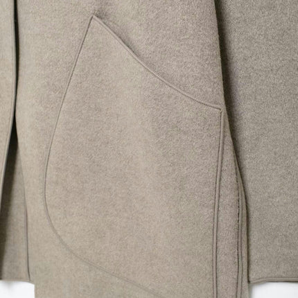 Womens Cropped Blend Jacket Fall Winter Notched Lapel Short Coat with Pockets