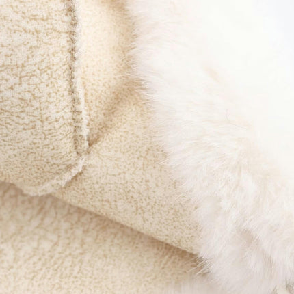 Women's Faux Fur Winter Jacket Zip Up Sherpa Coat Fuzzy Fleece Cropped Outerwear