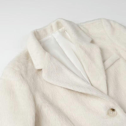 Women Trendy Notched Lapel Button Down Long Sleeve Coats Winter Coats with Pockets