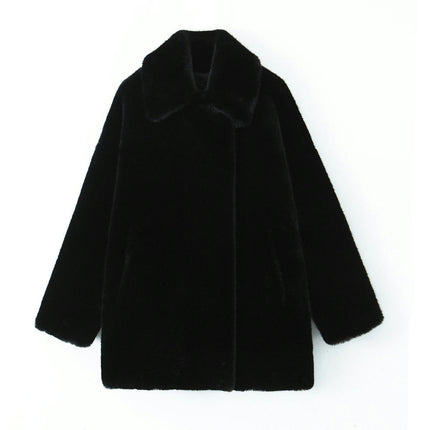 Womens Fleece Coat Winter Warm Fashion Fuzzy Jacket Faux Fur Fluffy Overcoat