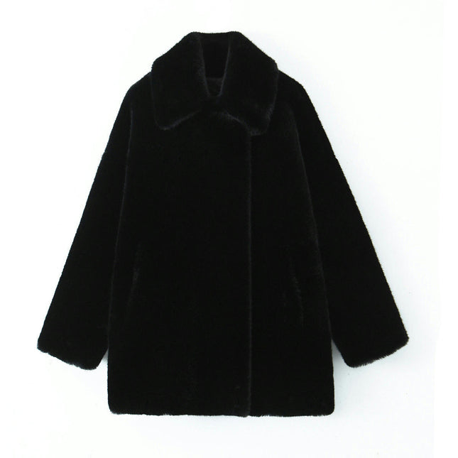 Womens Fleece Coat Winter Warm Fashion Fuzzy Jacket Faux Fur Fluffy Overcoat