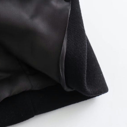 Women's Elegant Single Breasted Coat Long Sleeve Mid Length Winter Overcoat Wool Blend Coats