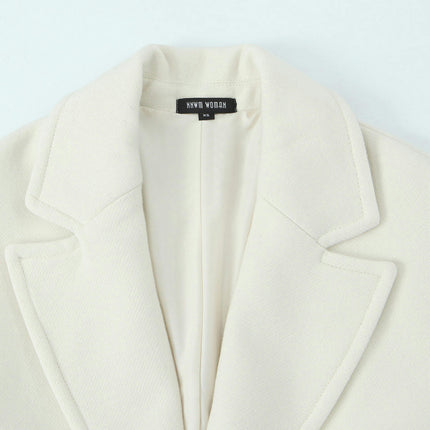 Women's Elegant Single Breasted Coat Long Sleeve Mid Length Winter Overcoat