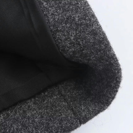 Women's Winter Wool Blend Coats Double-breasted Notched Lapel Warm Midi Long Jackets