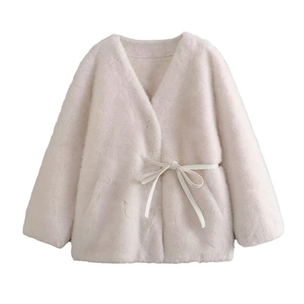 Winter Coats for Women Warm Faux Fur Coat Fashion Cropped Jackets