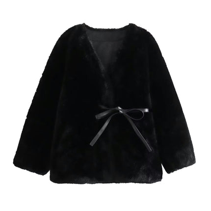 Winter Coats for Women Warm Faux Fur Coat Fashion Cropped Jackets