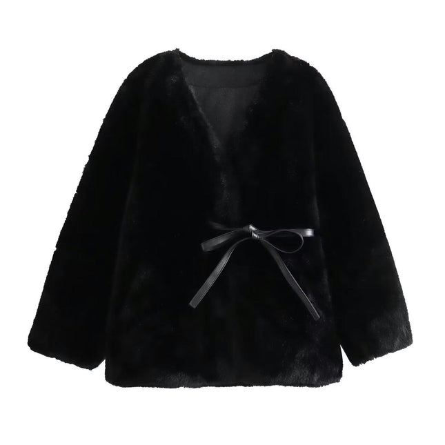 Winter Coats for Women Warm Faux Fur Coat Fashion Cropped Jackets