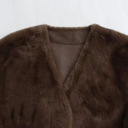 Winter Coats for Women Warm Faux Fur Coat Fashion Cropped Jackets
