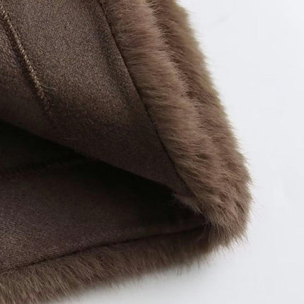 Winter Coats for Women Warm Faux Fur Coat Fashion Cropped Jackets