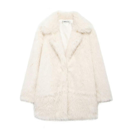 Womens Fuax Fur Coat Winter Warm Fluffy Jacket Thick Outerwear