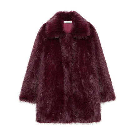 Womens Fuax Fur Coat Winter Warm Fluffy Jacket Thick Outerwear