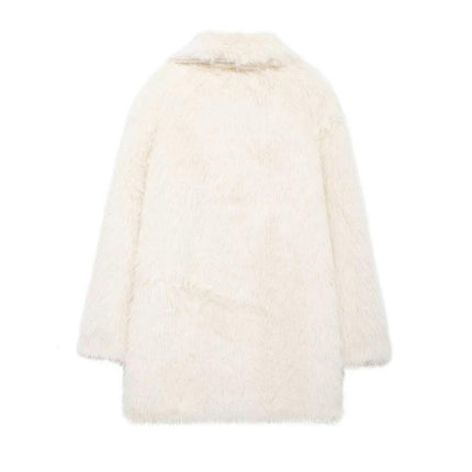 Womens Fuax Fur Coat Winter Warm Fluffy Jacket Thick Outerwear