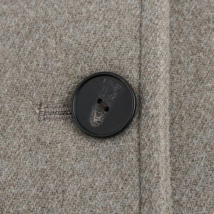 Women's Notched Lapel Cropped Jacket Double Breasted Fall Winter Wool Blend Coat
