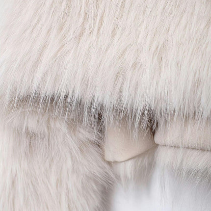 Women's Winter Fluffy Faux Fur Cropped Coat Shaggy Pullover Jacket Long Sleeve Outwear