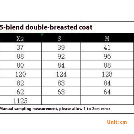 Women's Winter Wool Blend Coat Stand Collar Double Breasted Trench Coat Overcoat