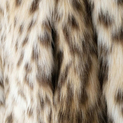 Women Fluffy Faux Fur Coat Button Down Winter Warm Fuzzy Cropped Jacket