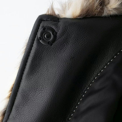 Women Fluffy Faux Fur Coat Button Down Winter Warm Fuzzy Cropped Jacket