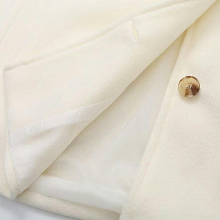 Women's Fall Winter Cropped Jackets Trendy Warm Casual Lapel Button Down Coat
