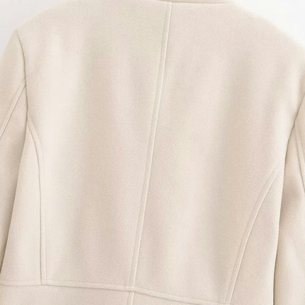 Women's Winter Overcoat Elegant Stand Collar Double Breasted Coat Outerwear