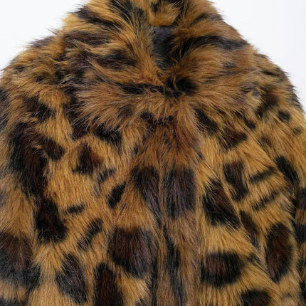 Women Faux Fur Winter Coats Warm Lapel Fuzzy Jacket Overcoat Fashion Outerwear